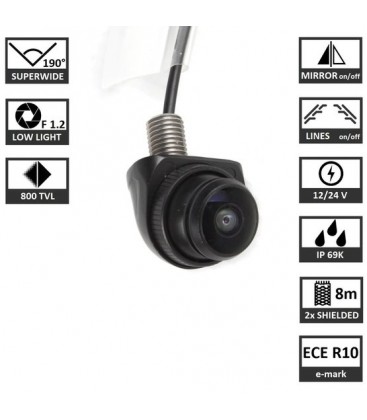 Mini cámara analógica 190° RCA 12-24V